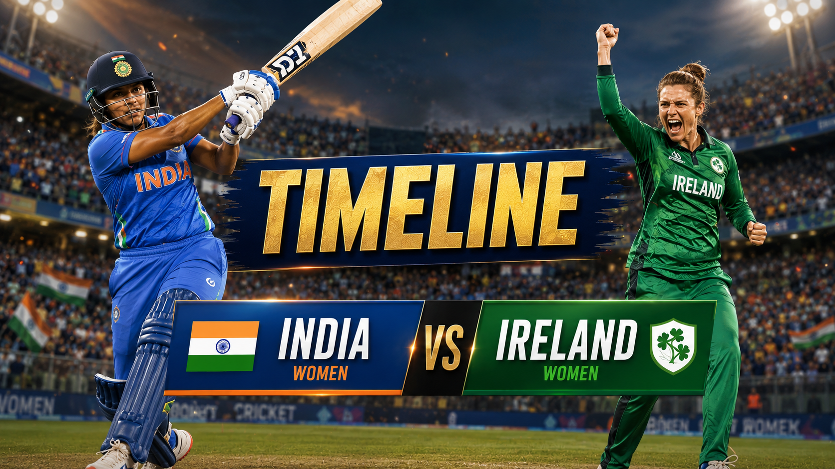 India Women's National Cricket Team Vs Ireland Women's National Cricket Team Timeline