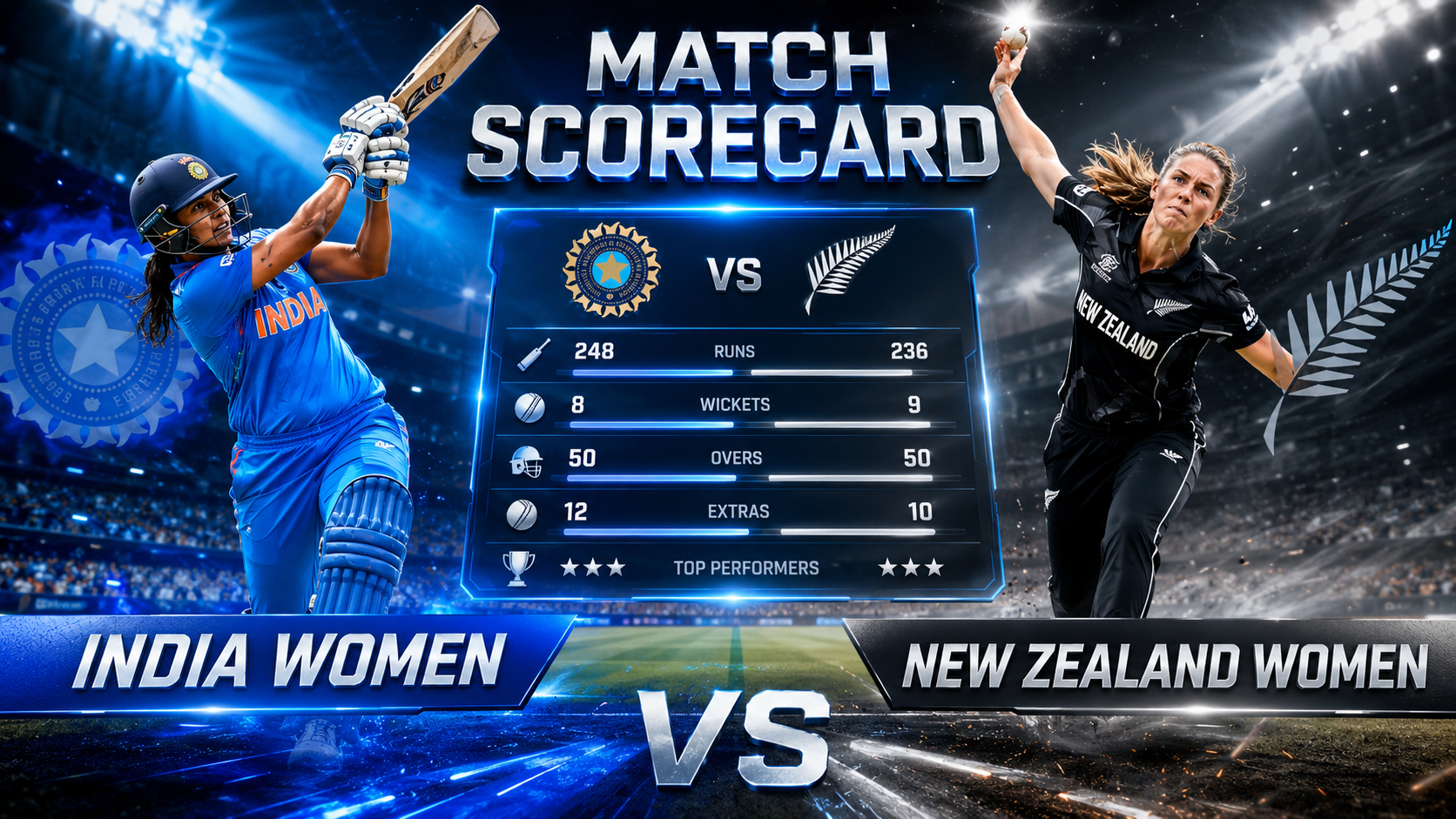 India Women's National Cricket Team Vs New Zealand Women's National Cricket Team Match Scorecard